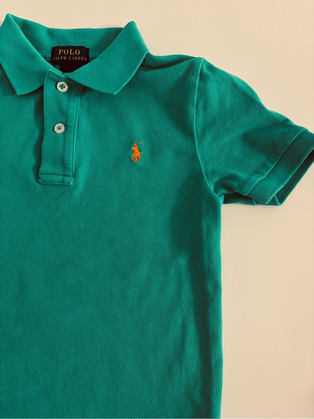 Polo by Ralph Lauren Teal Polo with Orange Pony